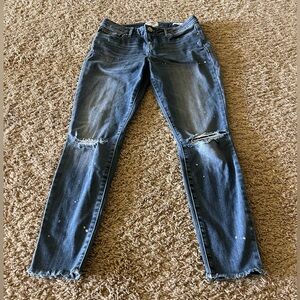 William Rast Blue Skinny Jeans Distressed